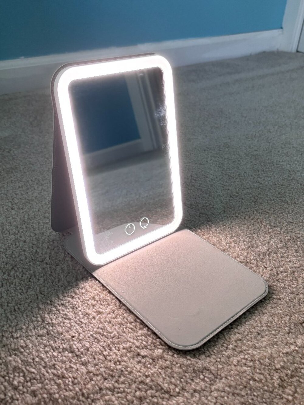Easehold Rechargeable Portable Makeup Mirror 3 Shade Color Lighting